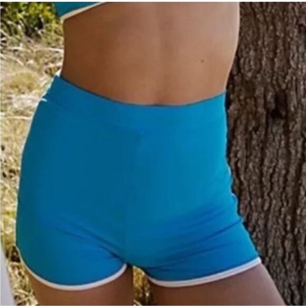 New Acacia Tommy ribbed piped trim boy shorts in Rocky’s blue size P XS